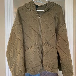 Green wild fable quilted jacket